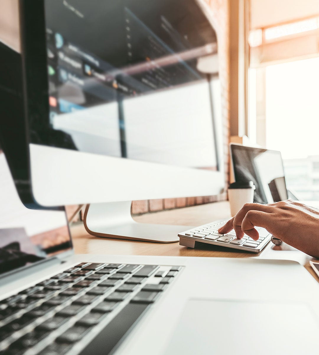 Image of a woman on a computer