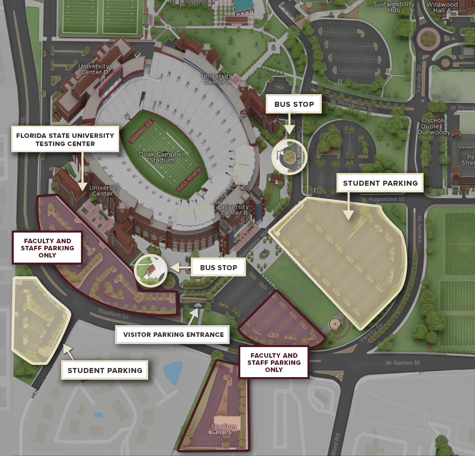 Map of University Center Parking Areas